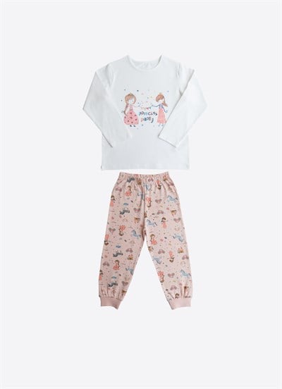 Organik Sage 2li Pijama Takımı Pembe
