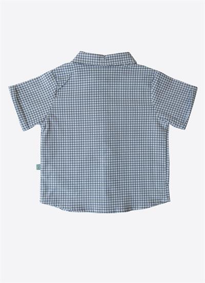 Organik Saku Gömlek Beyaz İndigo