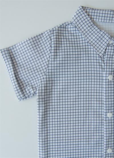 Organik Saku Gömlek Beyaz İndigo