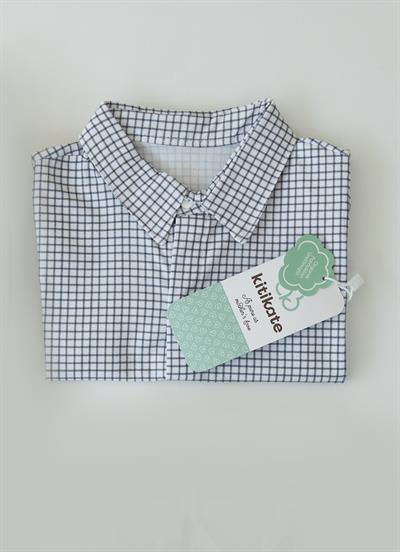 Organik Saku Gömlek Beyaz İndigo