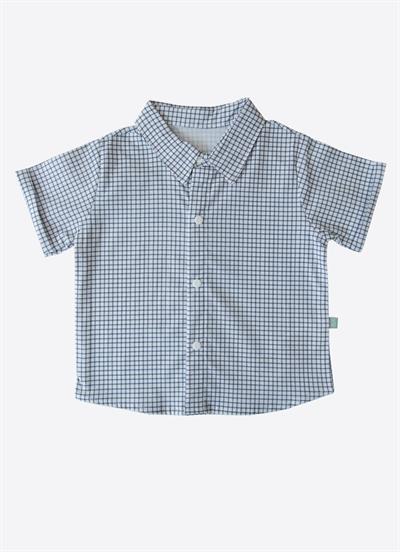 Organik Saku Gömlek Beyaz İndigo