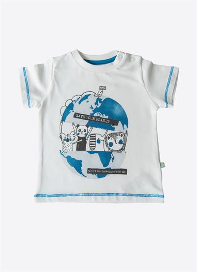 Organik Save Your Planet 3lü Takım Beyaz Saks Mavi
