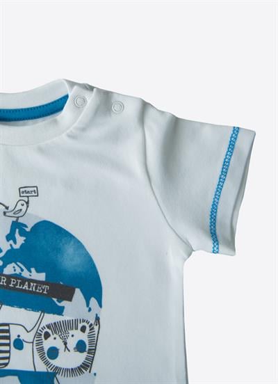 Organik Save Your Planet 3lü Takım Beyaz Saks Mavi
