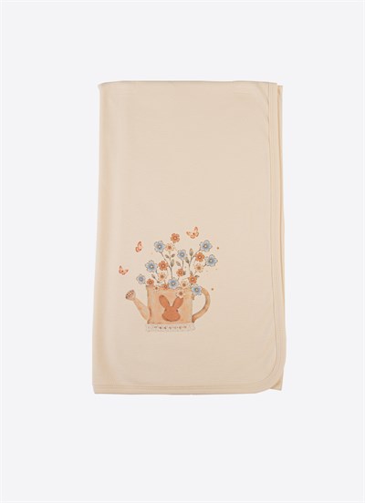 Organik Secret Bunny Yastıklı Battaniye Natural