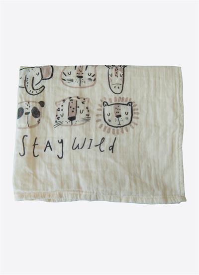 Organik Stay Wild Müslin Battaniye Natural