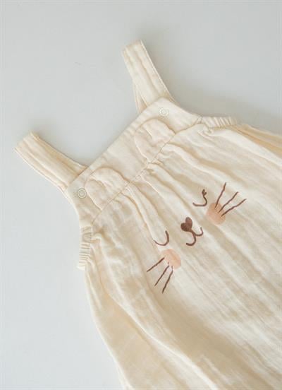 Organik Suso Müslin Şort Tulum Natural