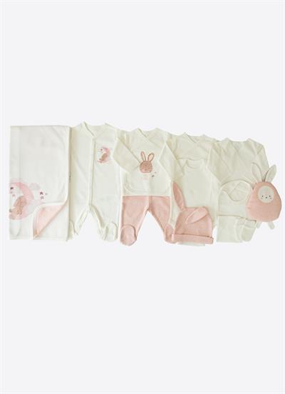 Organik Sweet Rabbit 12li Zıbın Set Ekru