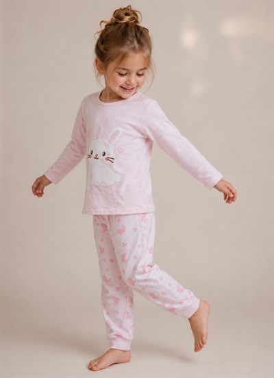 Organik Tegan 2li Pijama Takımı Pembe