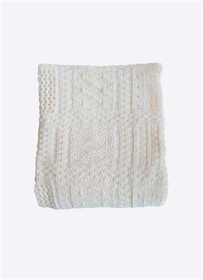 Organik Triko Panel Battaniye Ekru