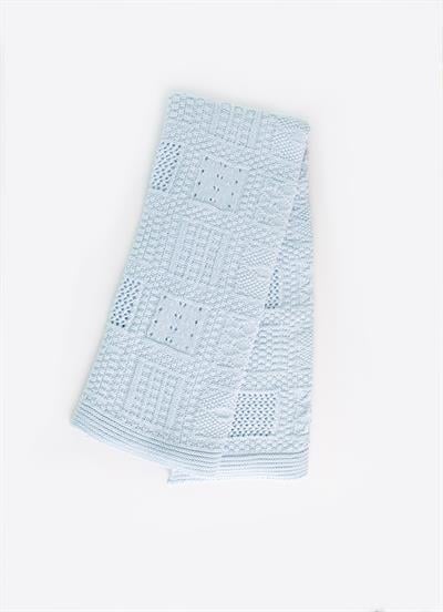 Organik Triko Panel Battaniye Mavi