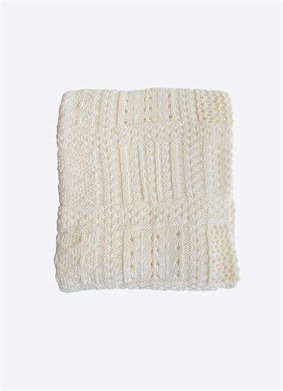 Organik Triko Panel Battaniye Natural