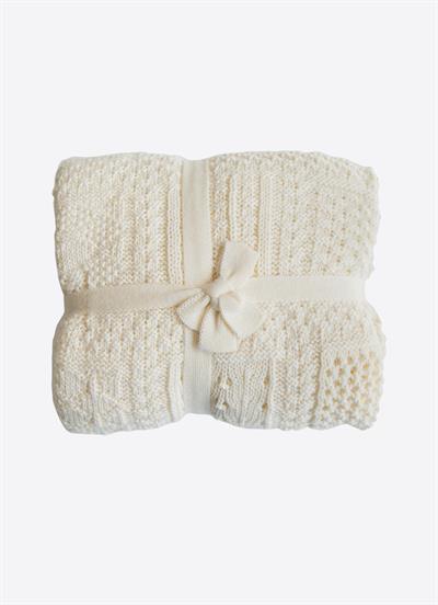 Organik Triko Panel Battaniye Natural