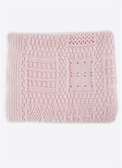 Organik Triko Panel Battaniye Pembe