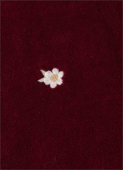 Organik Velvet Flowers Elbise Kırmızı