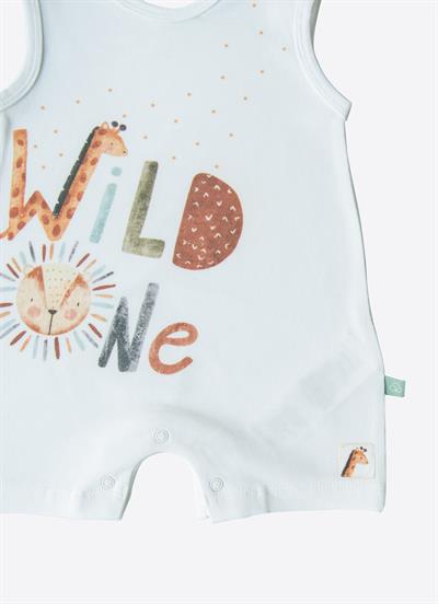 Organik Wild One Şort Tulum Beyaz