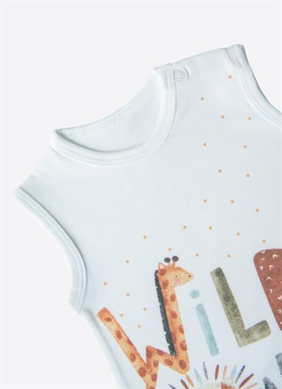 Organik Wild One Şort Tulum Beyaz