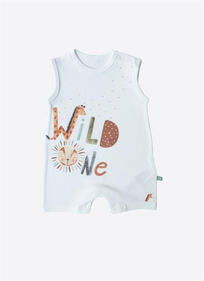 Organik Wild One Şort Tulum Beyaz