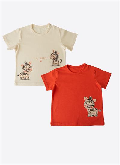 Organik Zebras 2li T-Shirt Natural