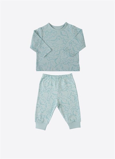 Organik Zody 2li Pijama Takımı Mavi