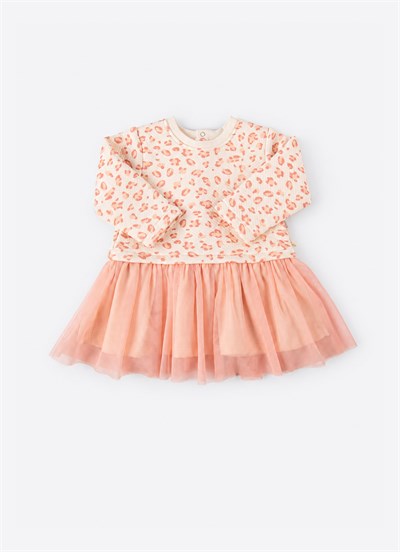 Pink Leopard Saç Bantlı Elbise Pembe