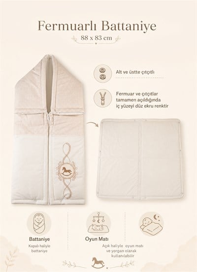 Royal Fermuarlı Battaniye Natural