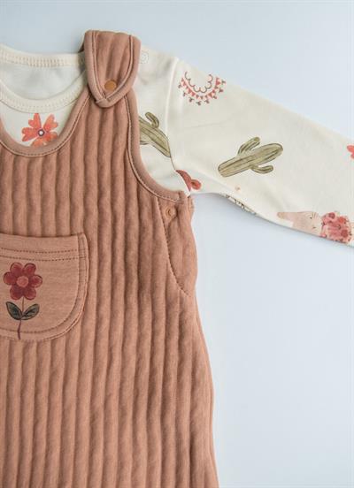 Sandy Salopet 2li Takım Kahverengi