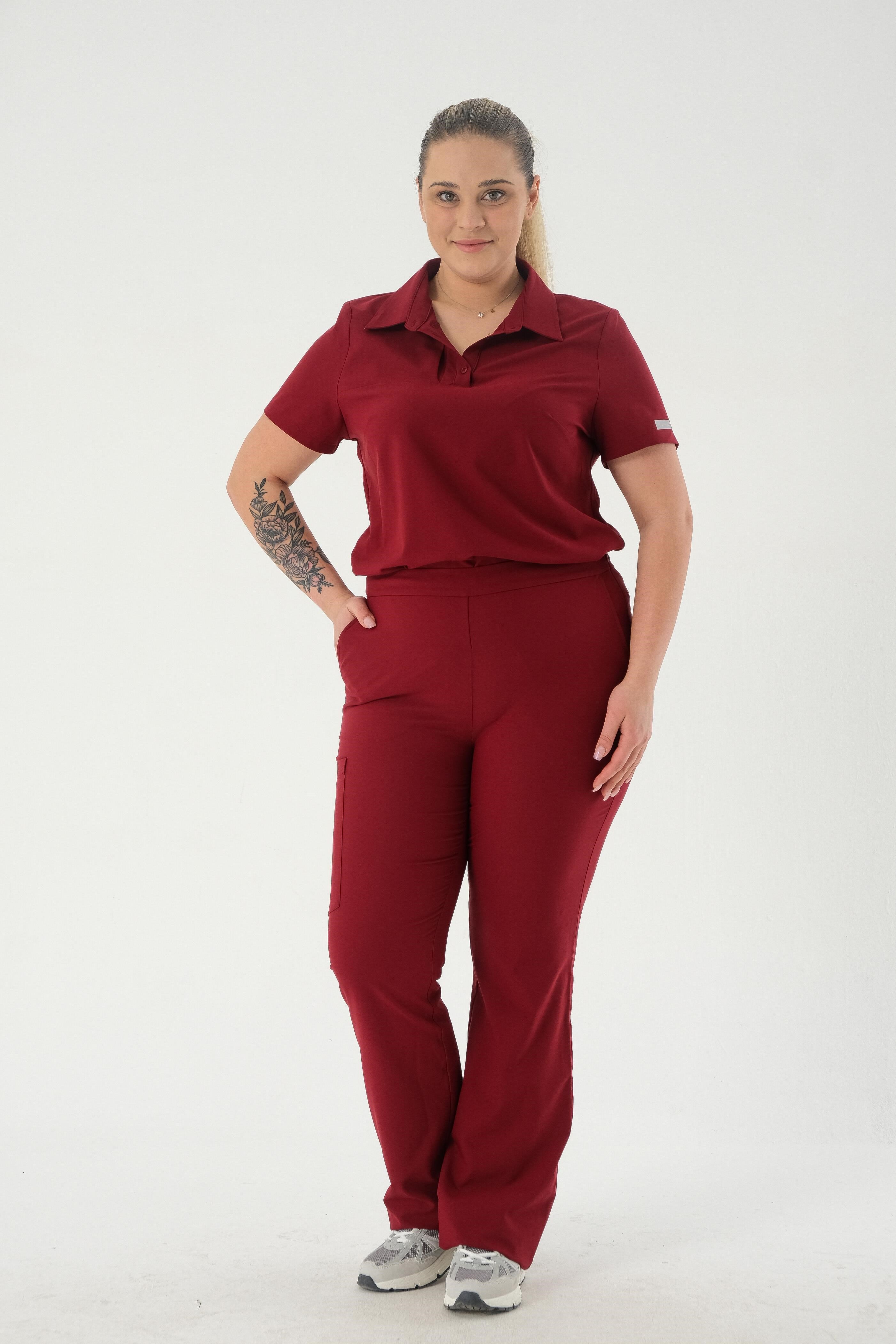 Premium LİANA Cerrahi Pantolon - Bordo
