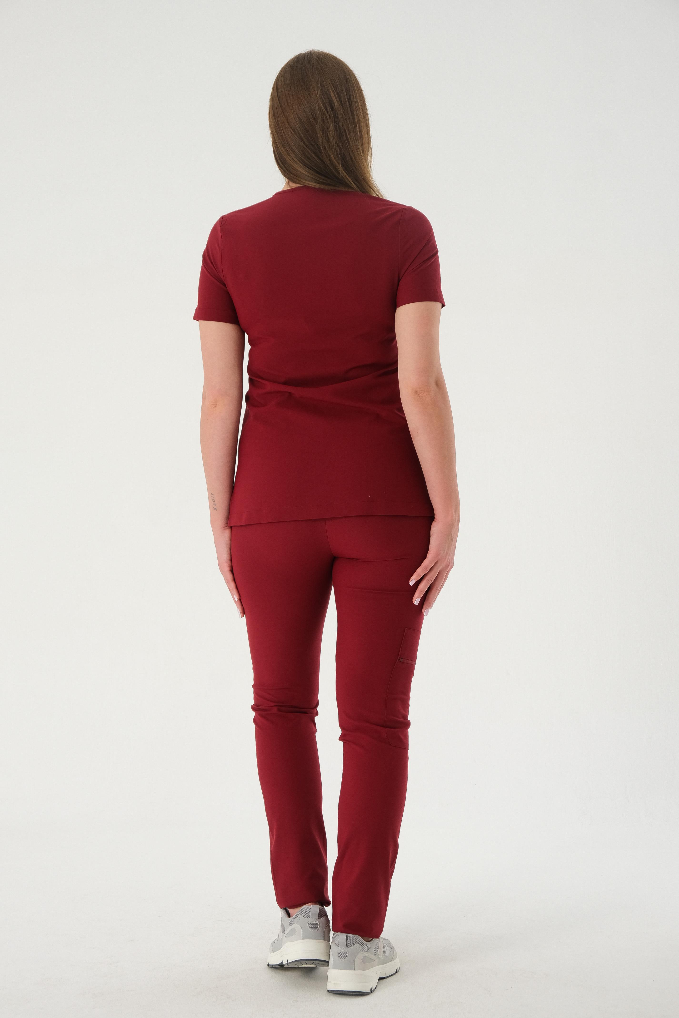 Premium ASEL798-PERLA926A Kadın Cerrahi Takım - Bordo
