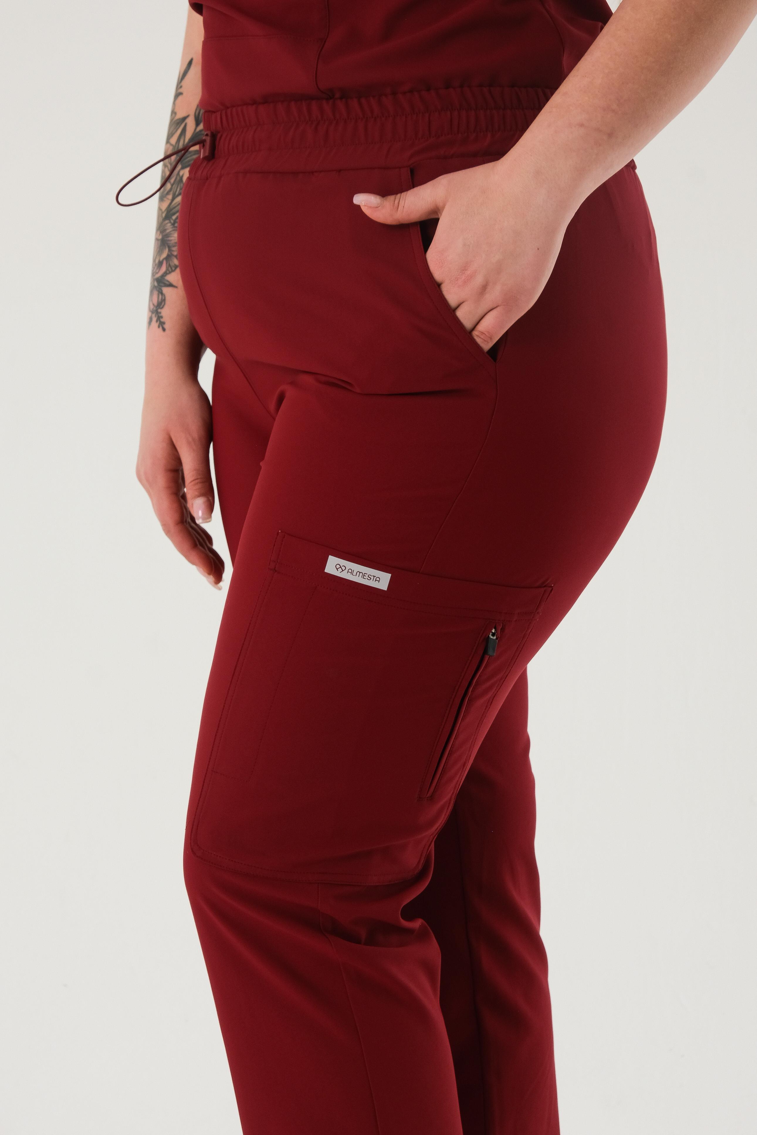 Premium BIANCA ONE Cerrahi Pantolon - Bordo