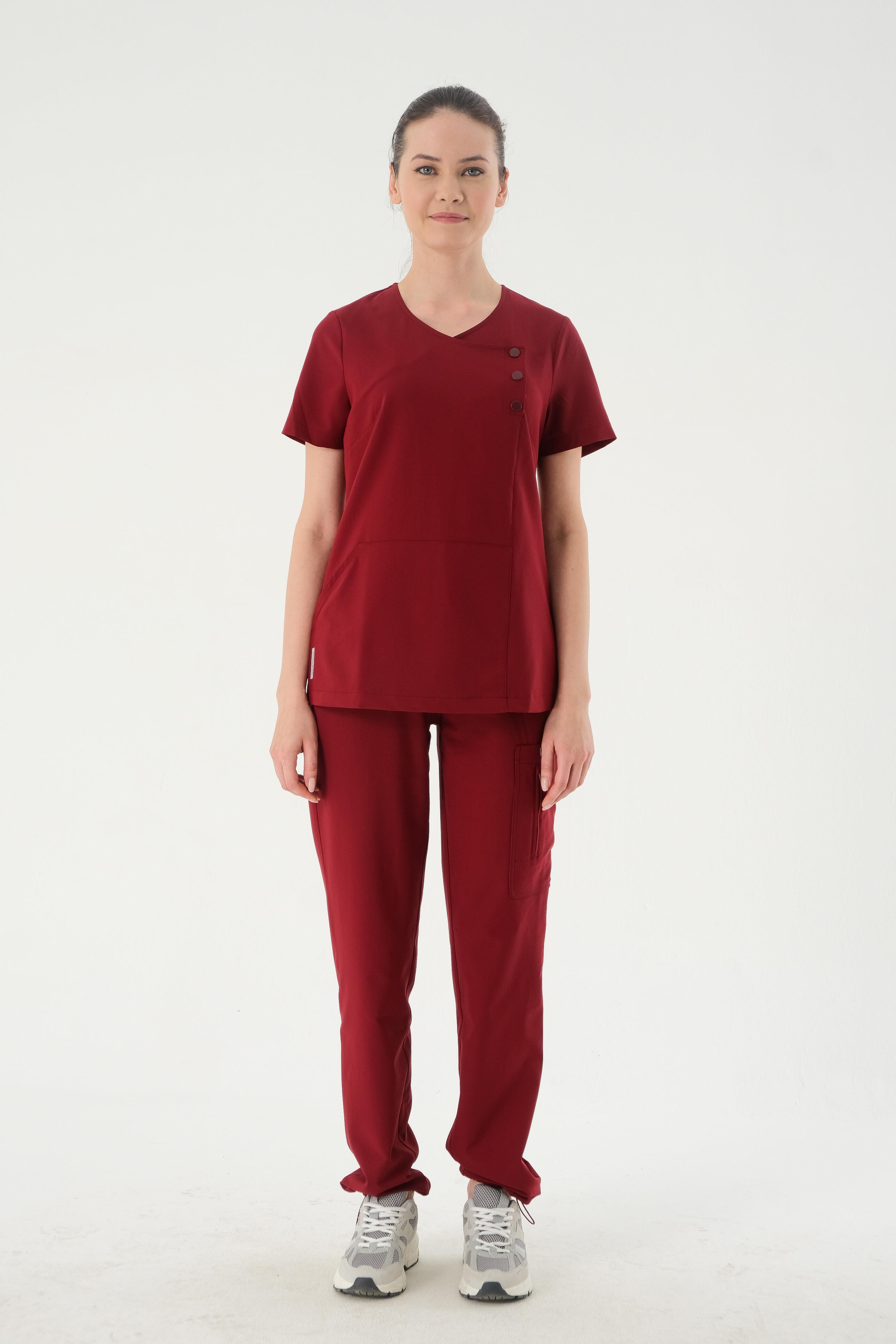 Premium BIANCA ONE Cerrahi Pantolon - Bordo