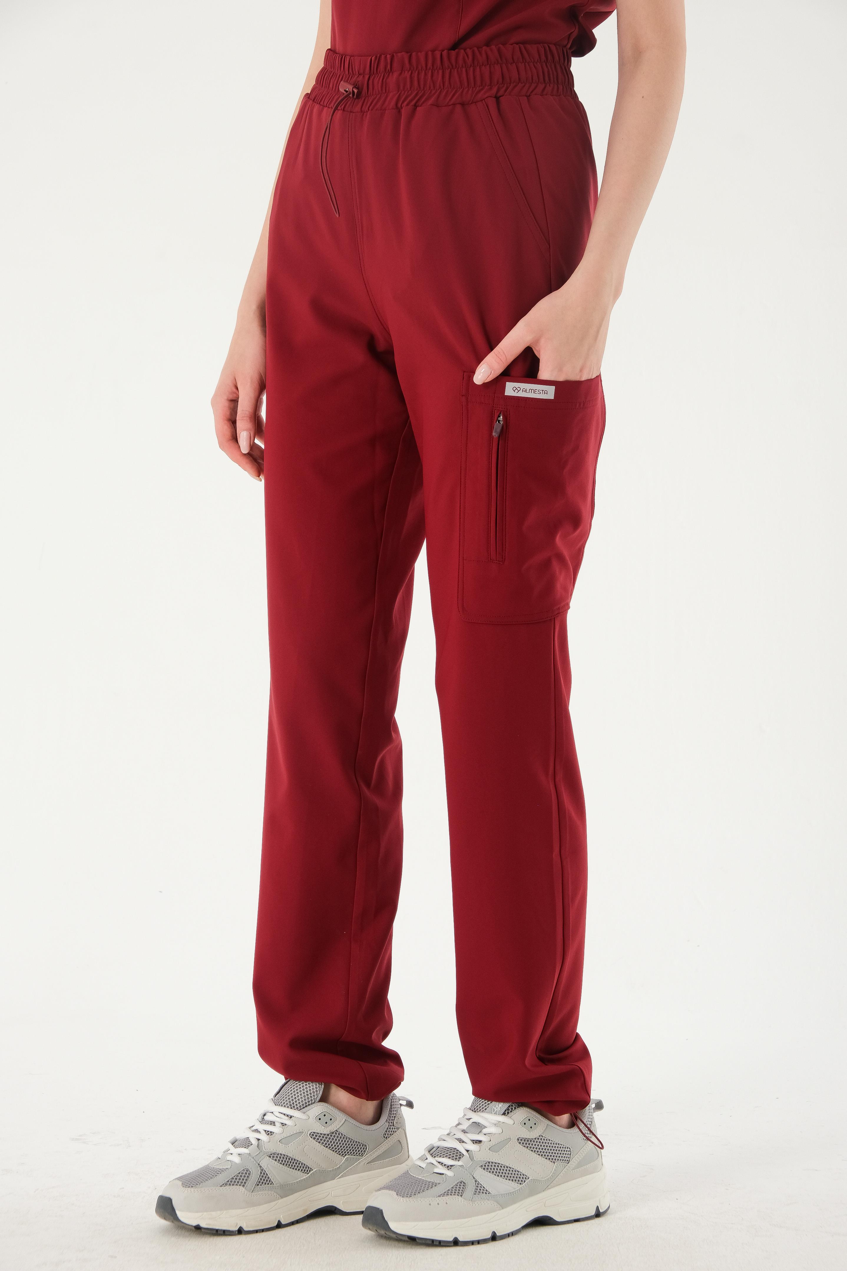 Premium BIANCA ONE Cerrahi Pantolon - Bordo