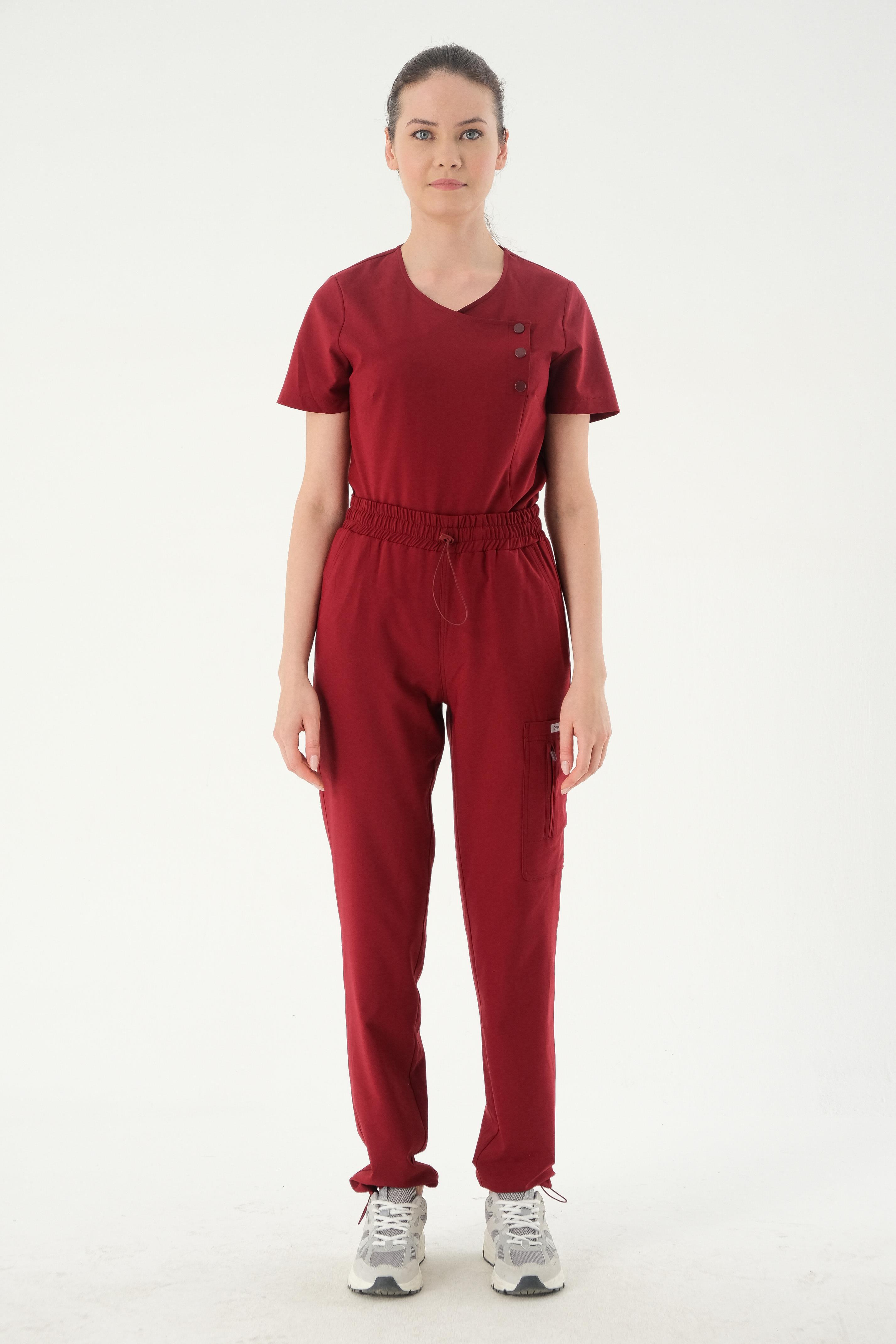 Premium BIANCA ONE Cerrahi Pantolon - Bordo