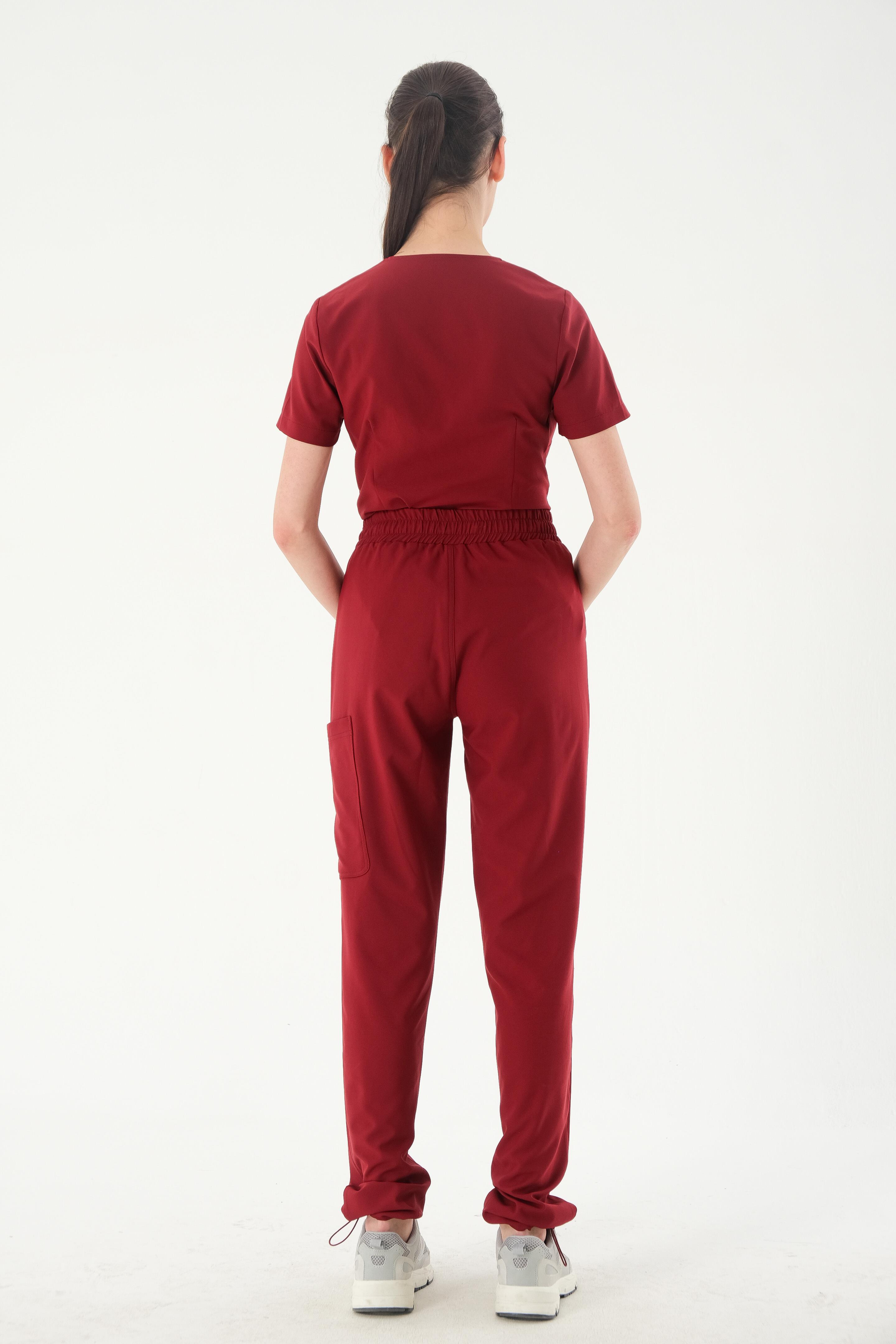 Premium BIANCA ONE Cerrahi Pantolon - Bordo