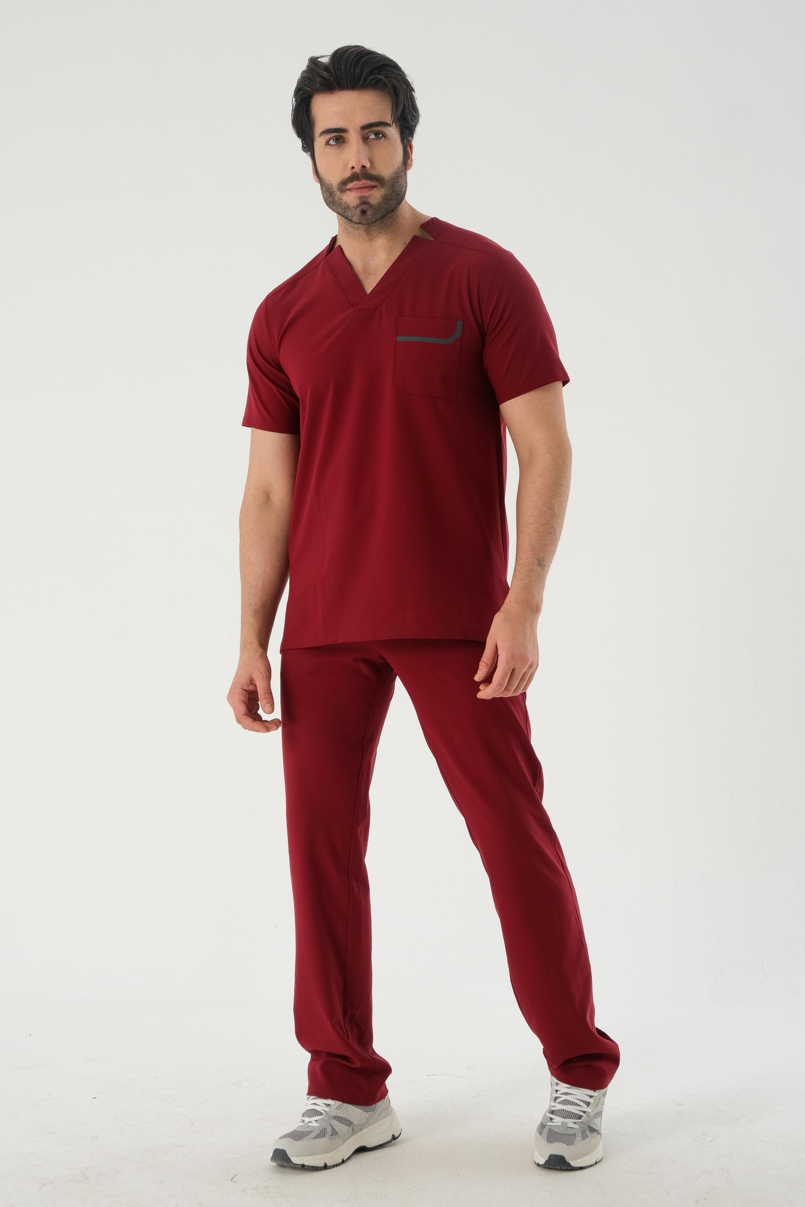 Premium DOMANIC Cerrahi Üst - Bordo