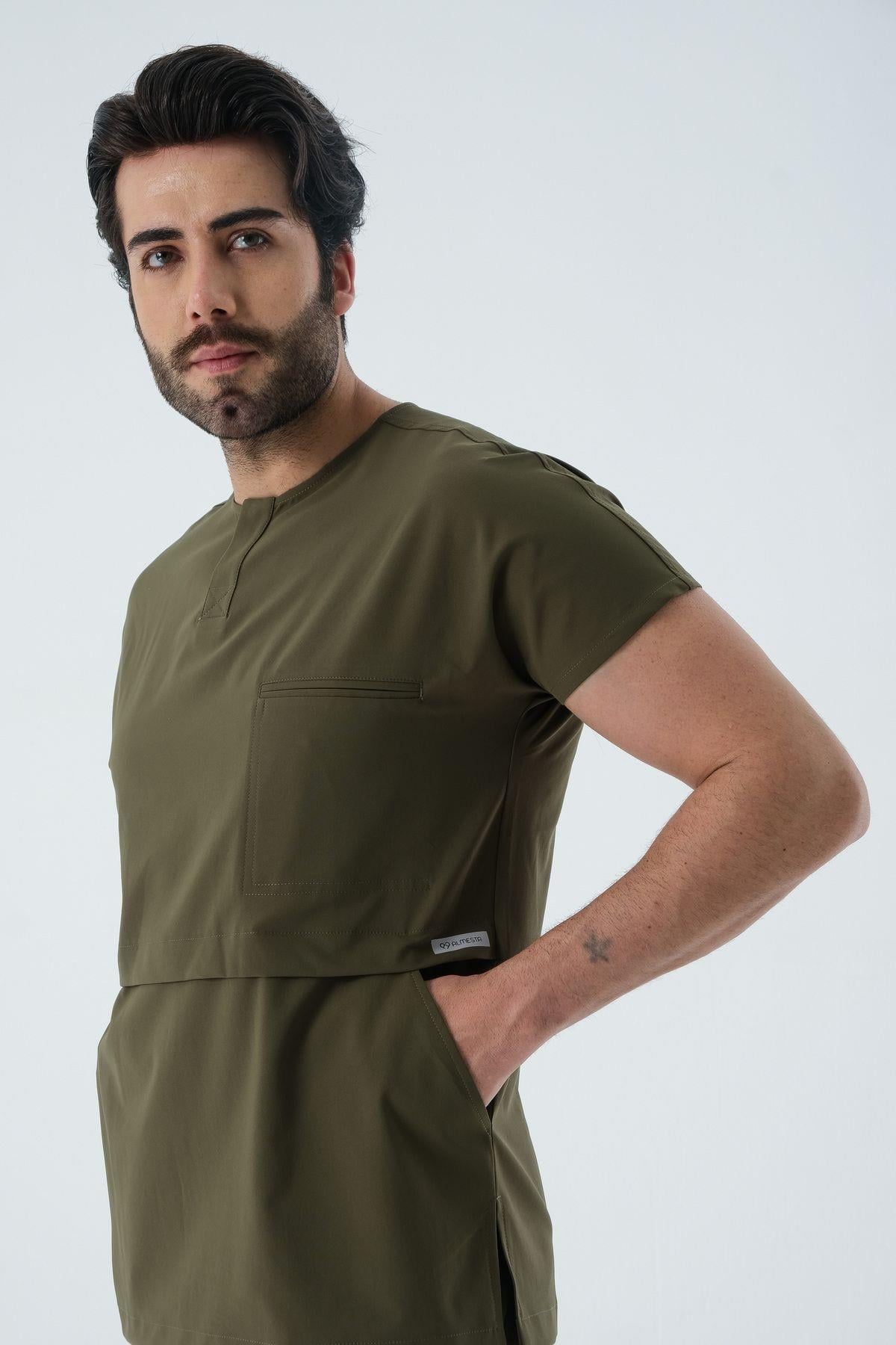 Premium GILBERT TWO Cerrahi Üst - Haki Yeşil