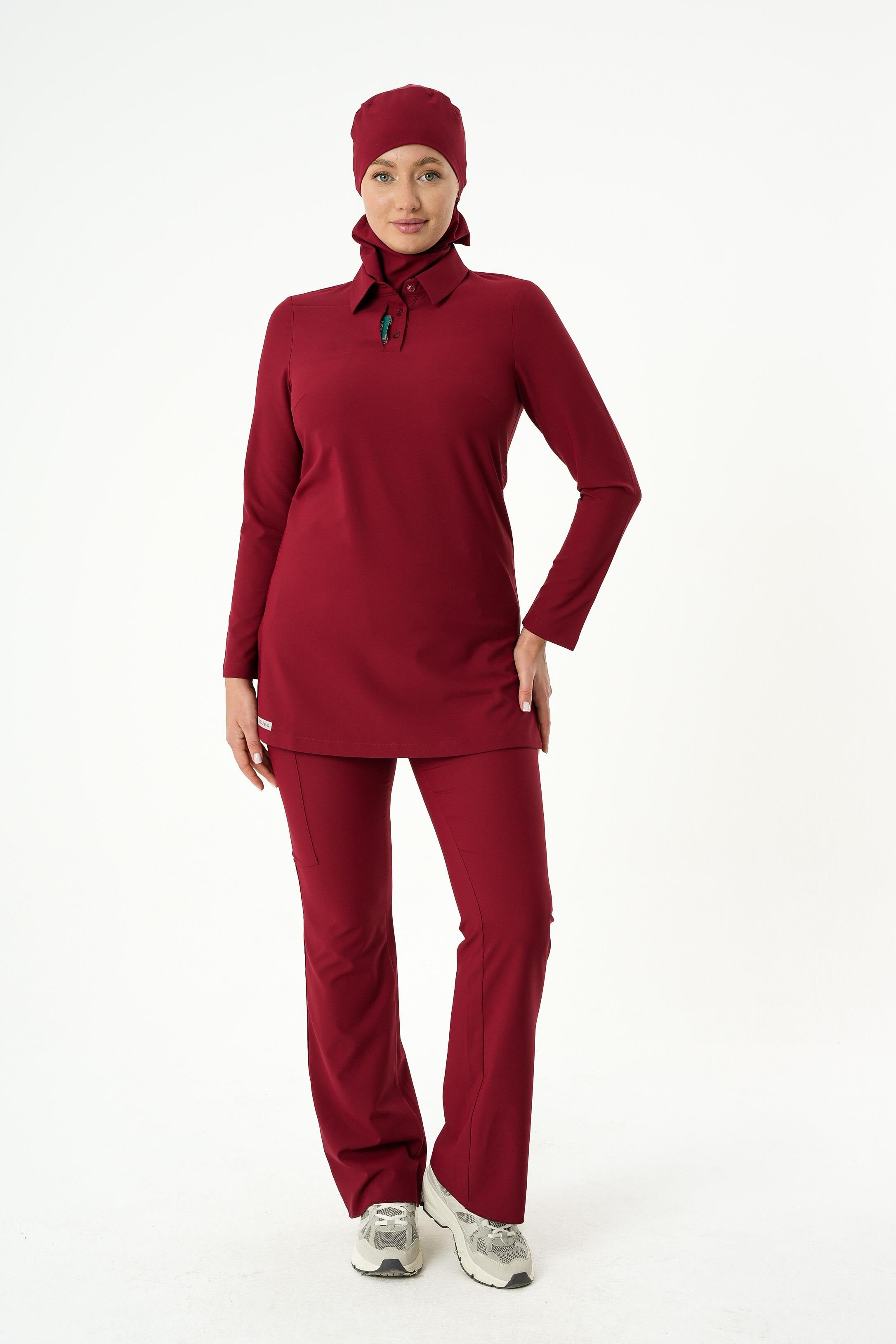 Premium GLORY Cerrahi Tesettür Üst - Bordo