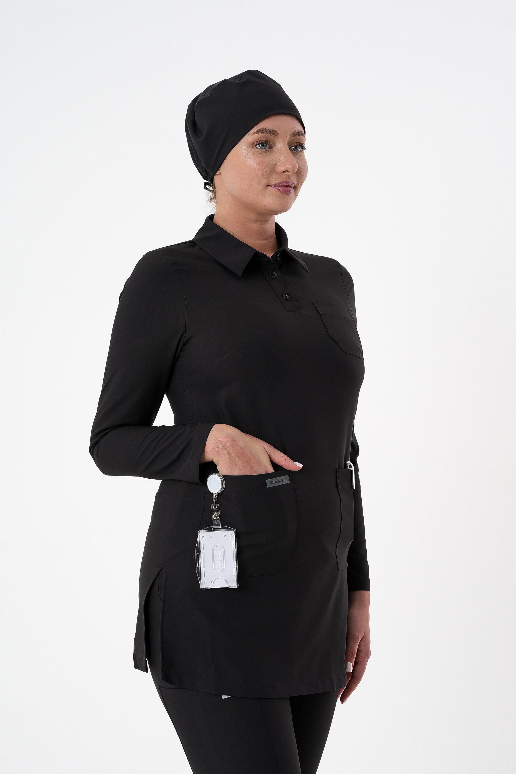 Premium LİLLİA Cerrahi Tesettür Üst - Siyah