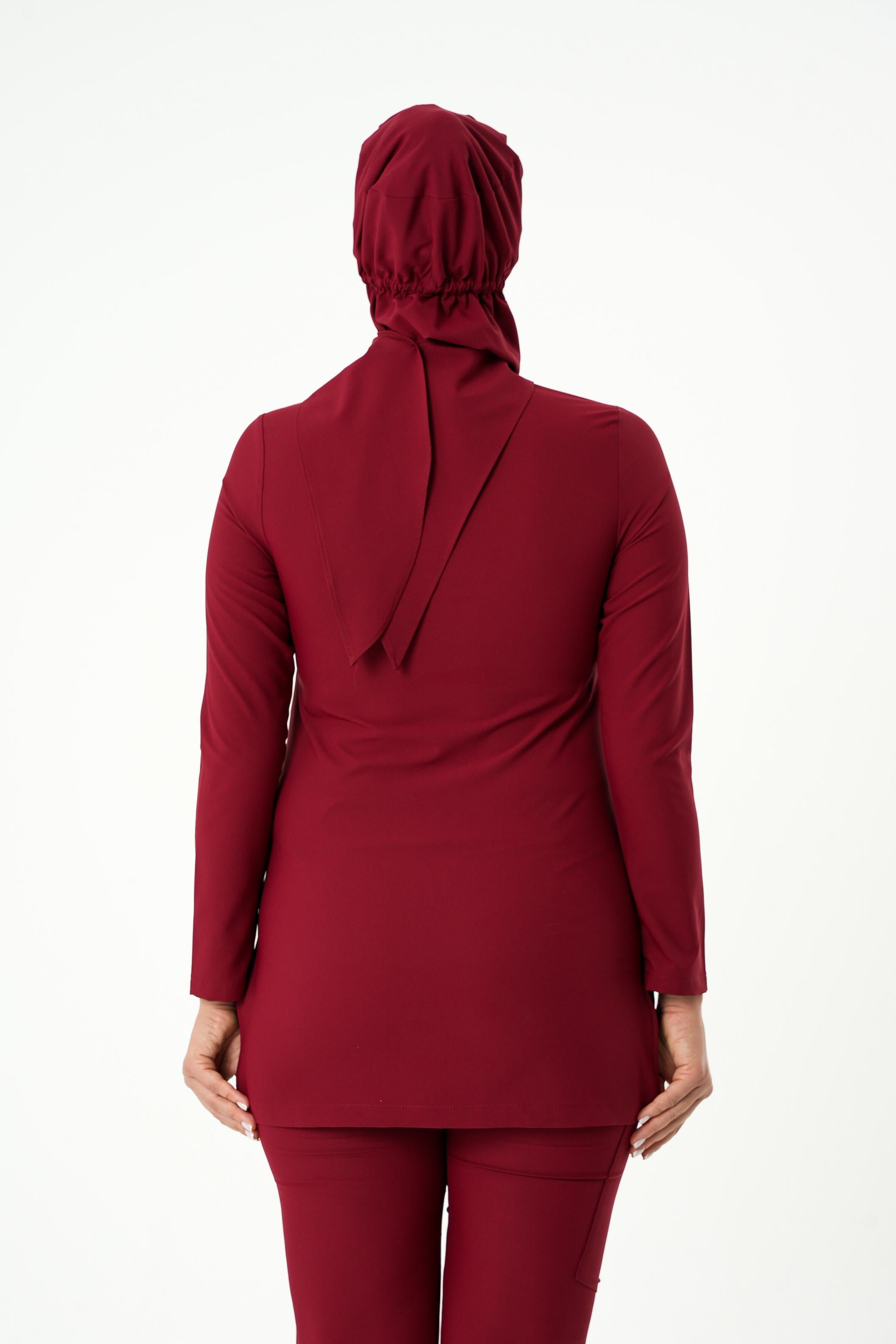 Premium LULU Cerrahi Tesettür Üst - Bordo