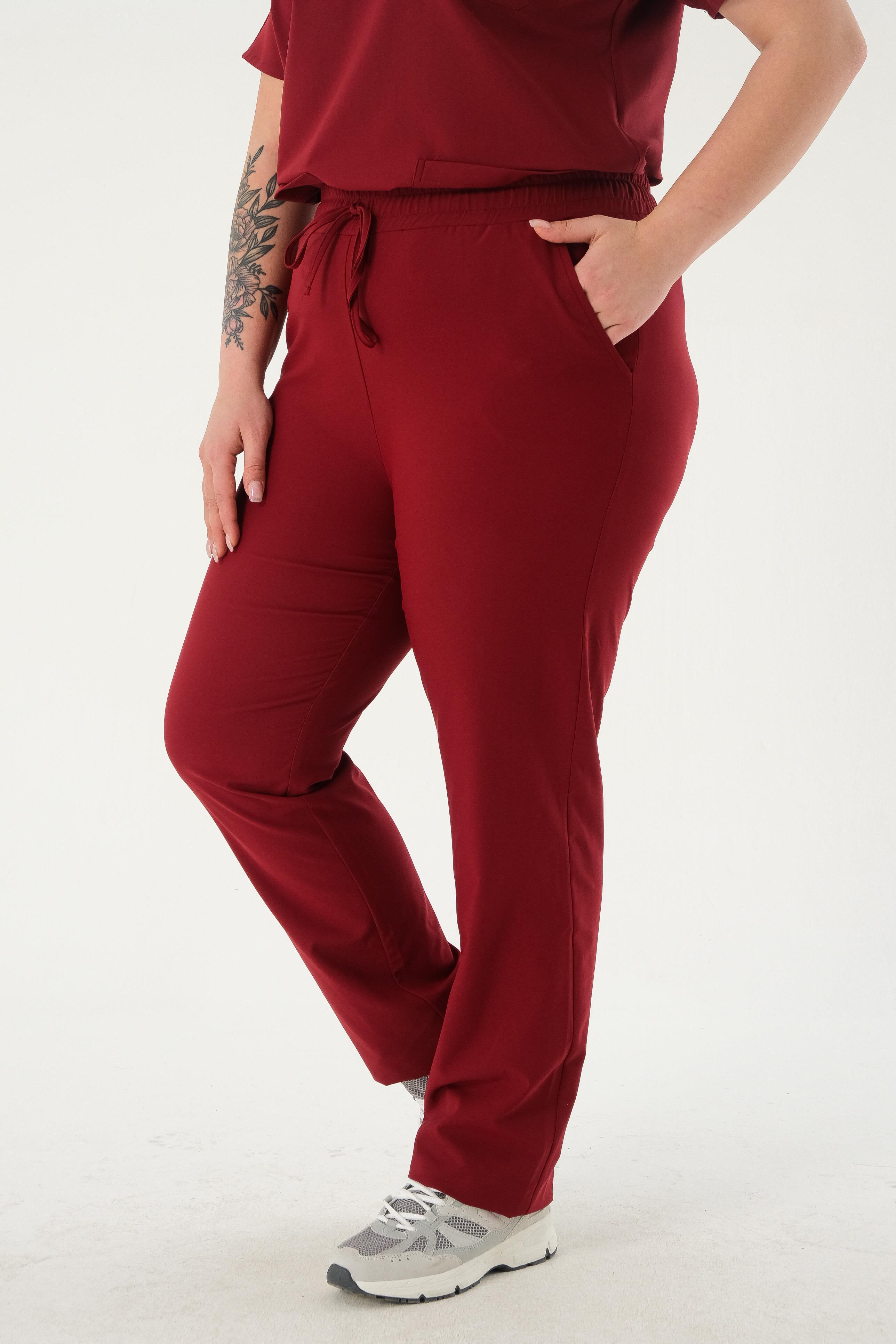 Premium MANDY Cerrahi Pantolon - Bordo