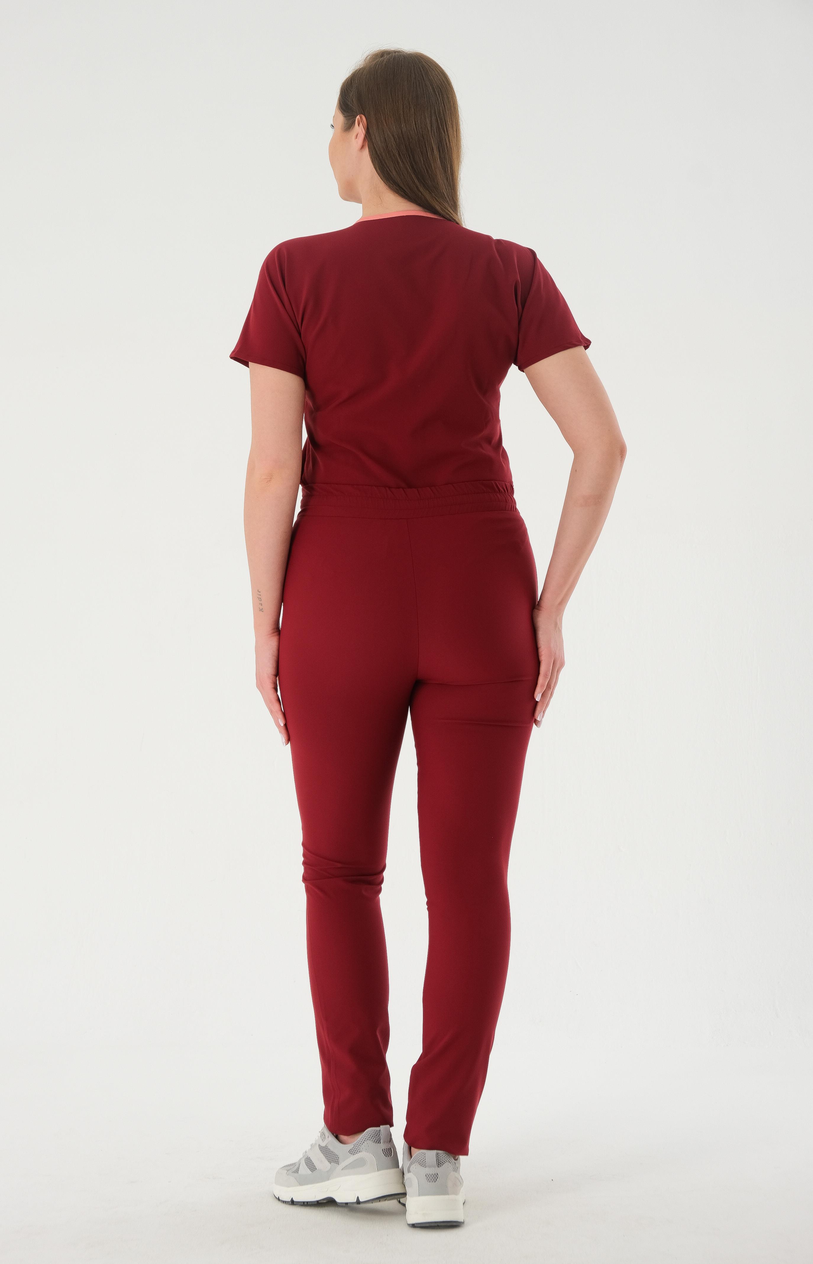 Premium MANDY Cerrahi Pantolon - Bordo