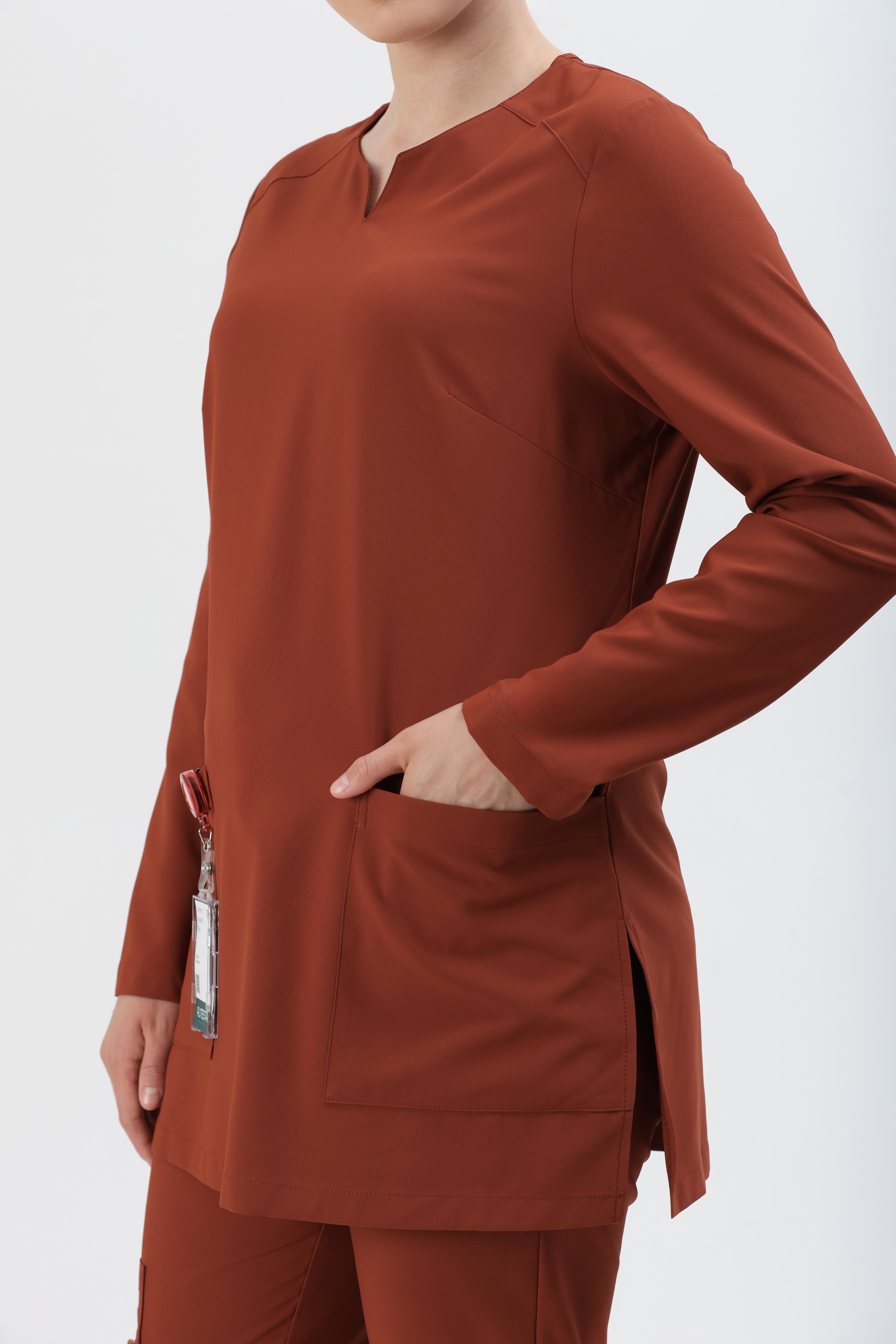 Premium PERLA 926 Cerrahi Tesettür Üst - Kiremit