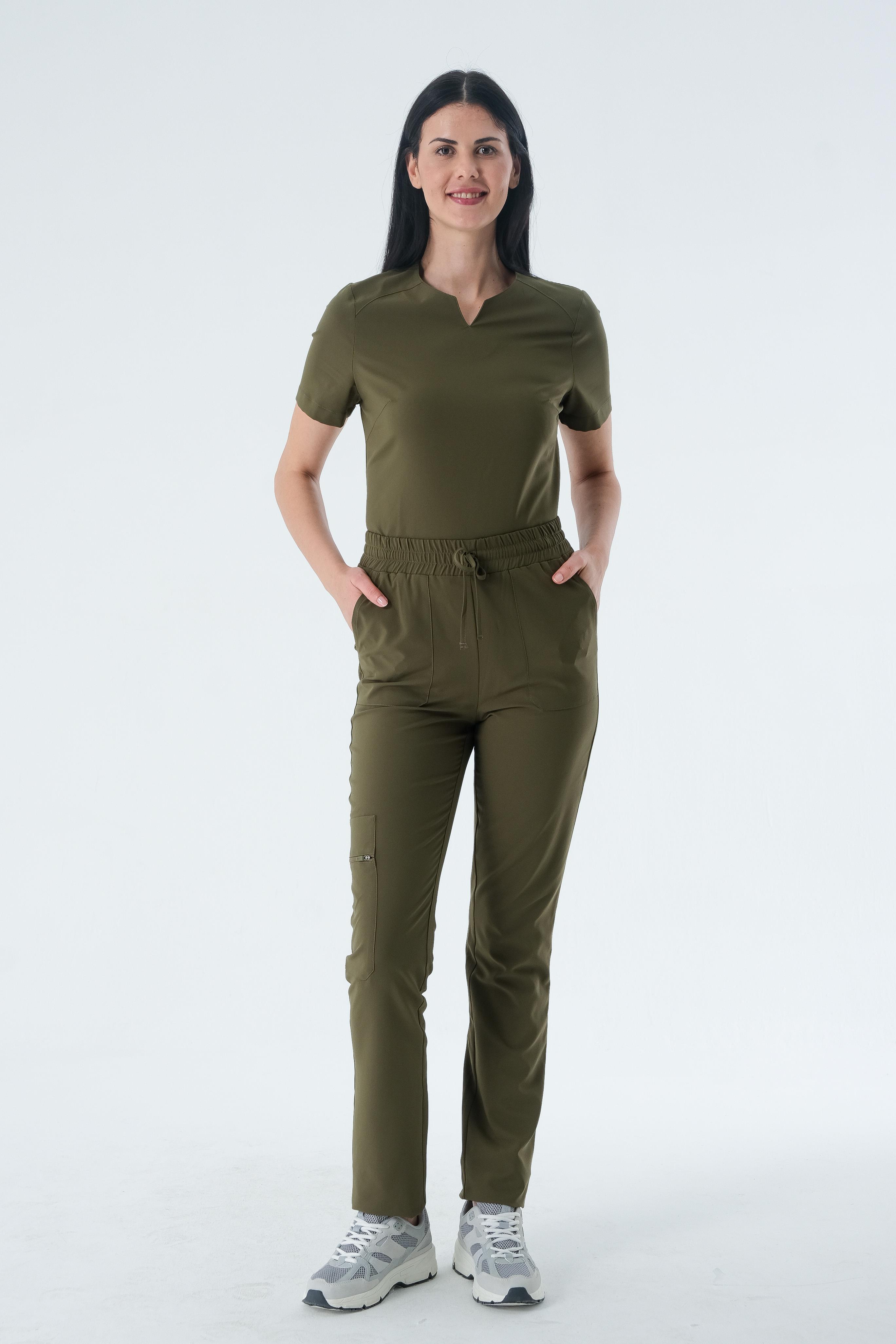 Premium PERLA926 Cerrahi Pantolon - Haki Yeşil