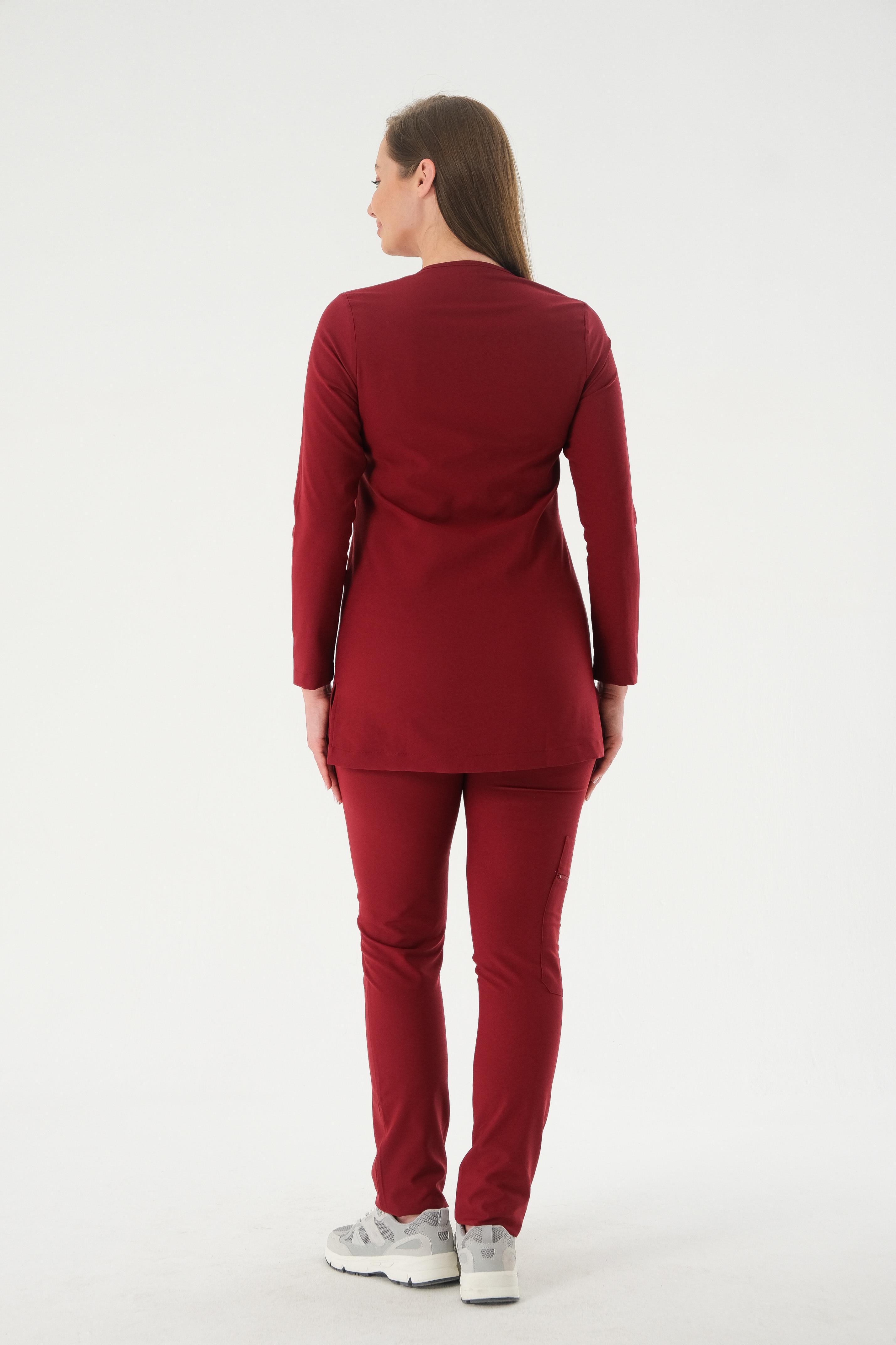 Premium PERLA926U-PERLA926A Kadın Cerrahi Takım - Bordo
