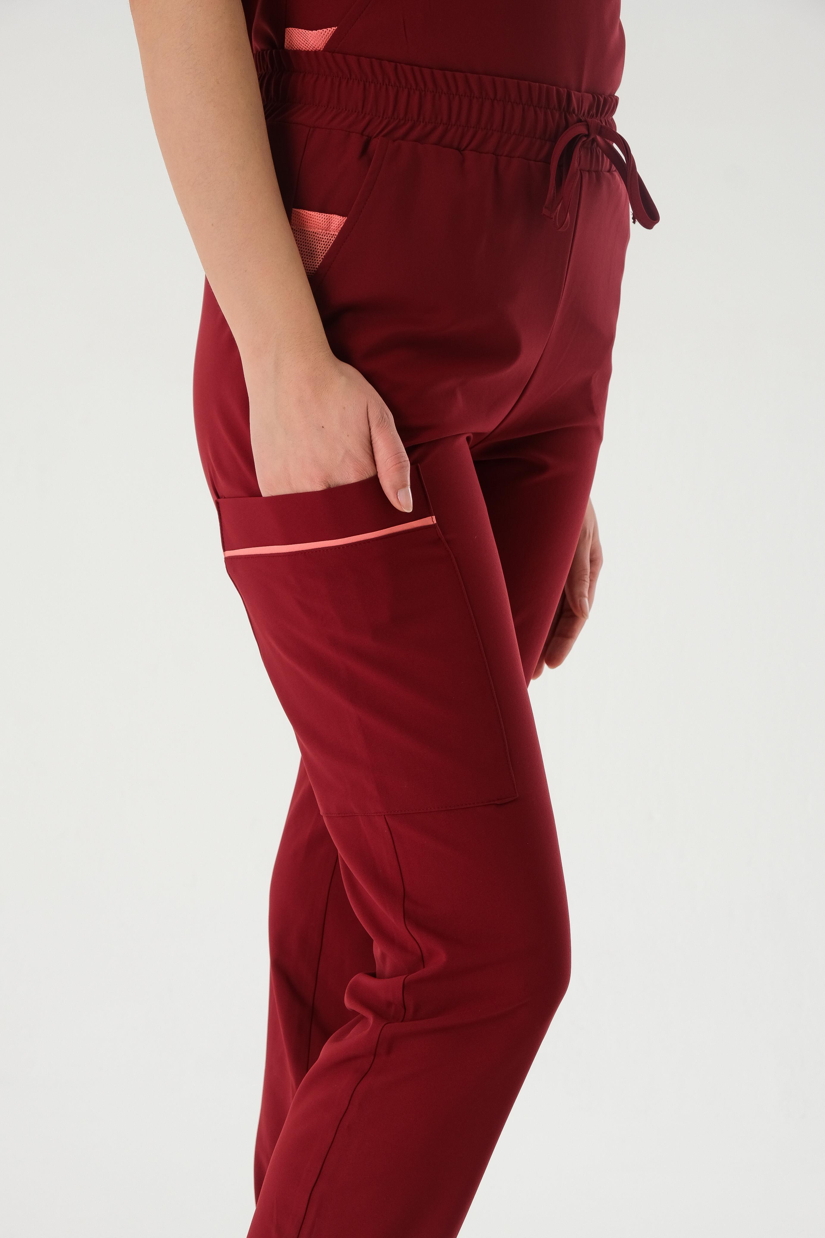Premium POLAND 936 Cerrahi Pantolon - Bordo