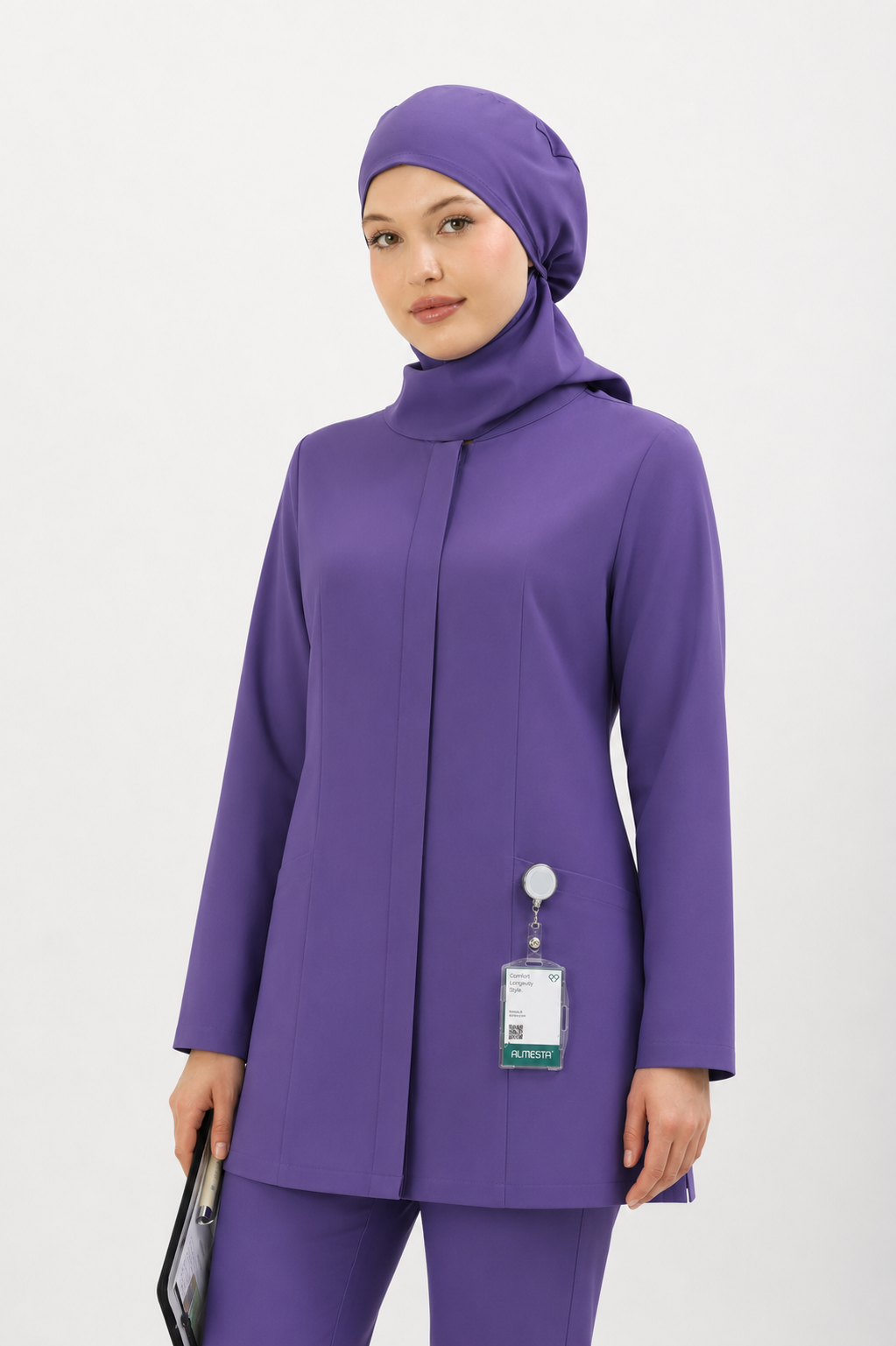 Premium ZAYAH Cerrahi Tesettür Üst - Mor