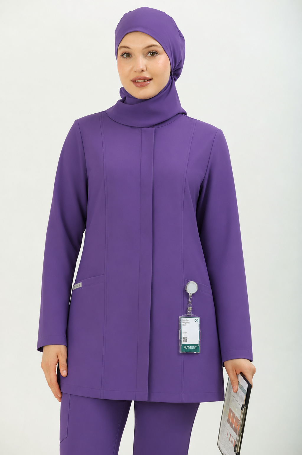 Premium ZAYAH Cerrahi Tesettür Üst - Mor