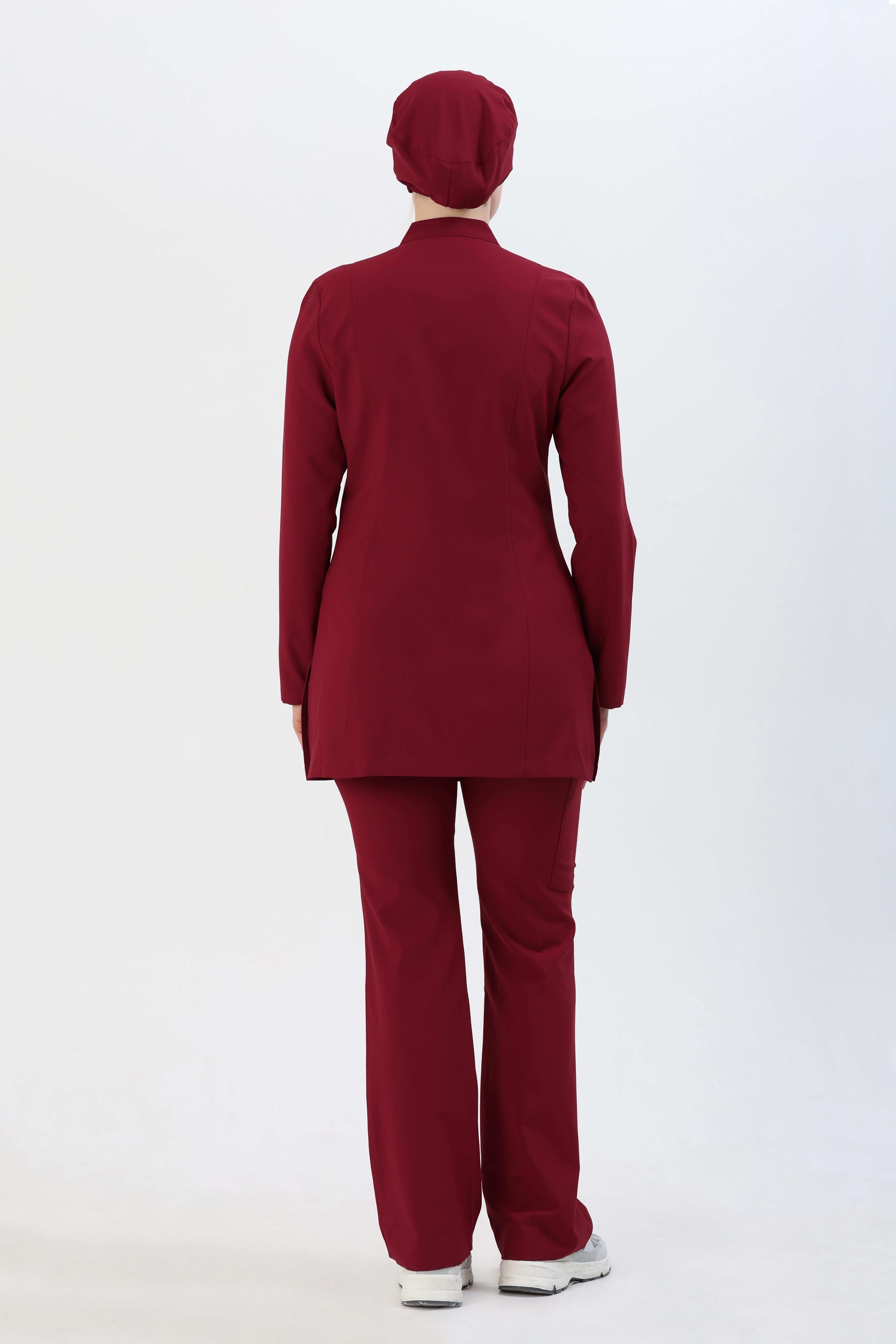 Premium ZAYAH Cerrahi Tesettür Üst - Bordo