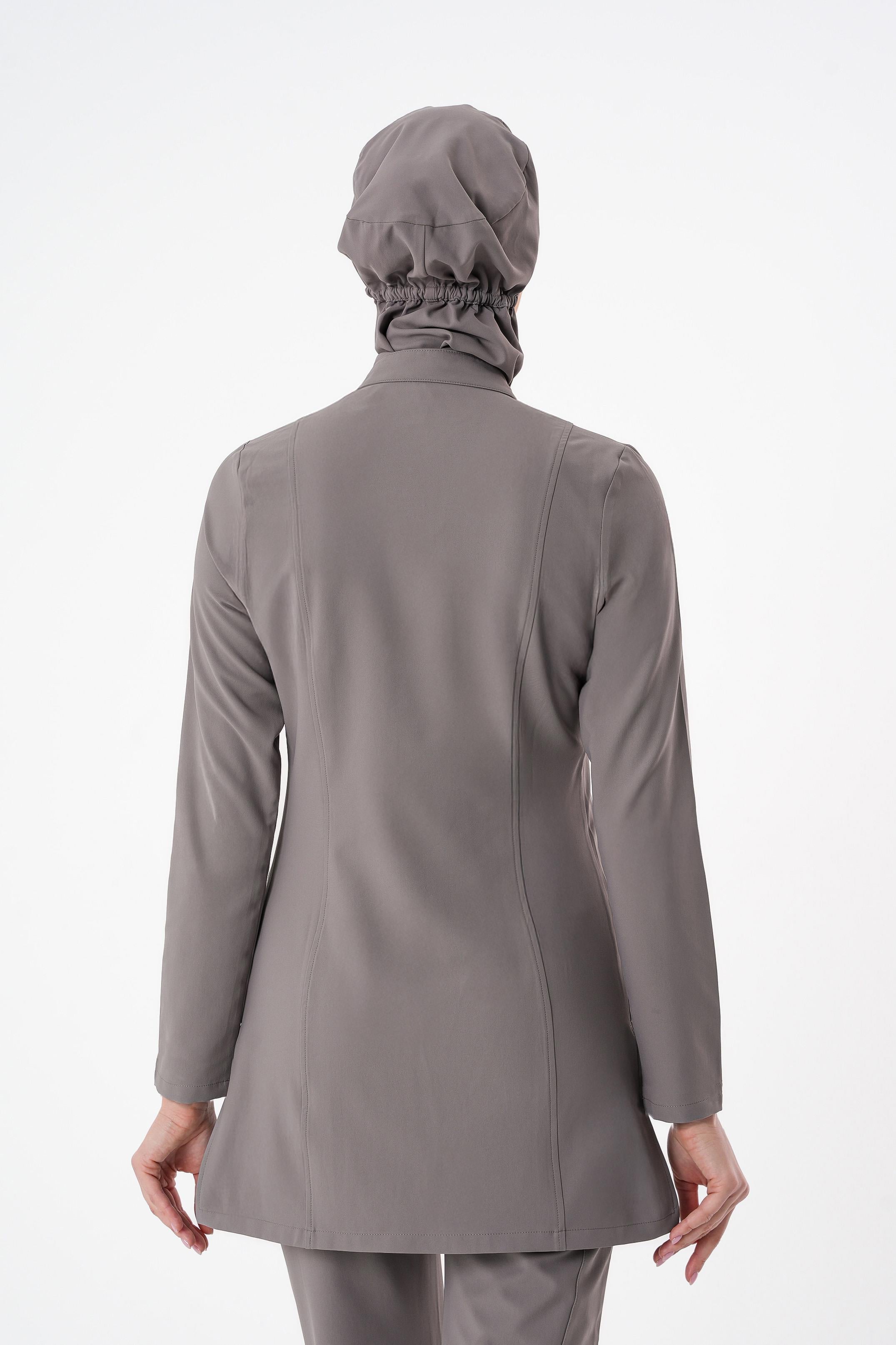 Premium ZAYAH Cerrahi Tesettür Üst - Gri