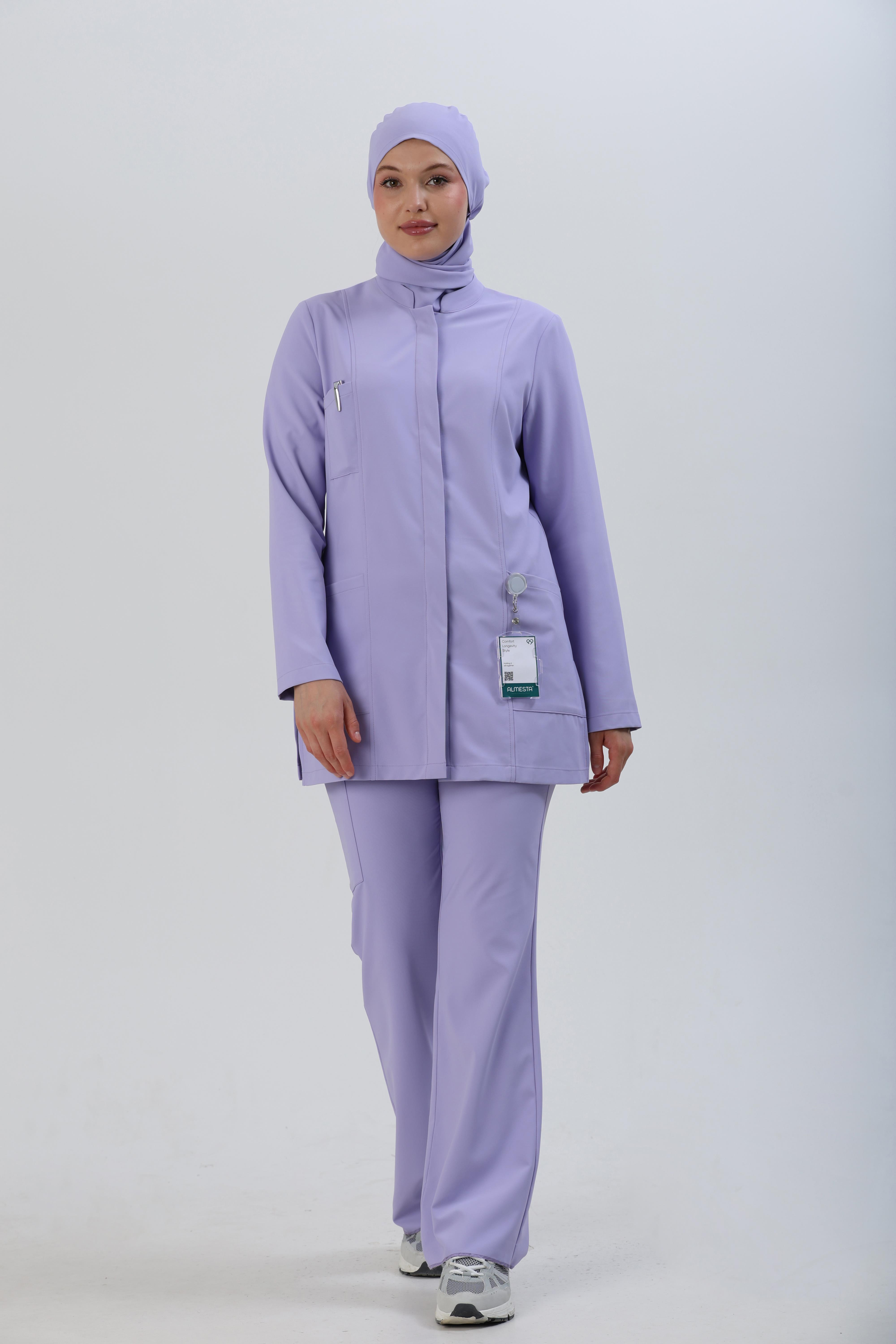 Premium ZAYAH Cerrahi Tesettür Üst - Lila