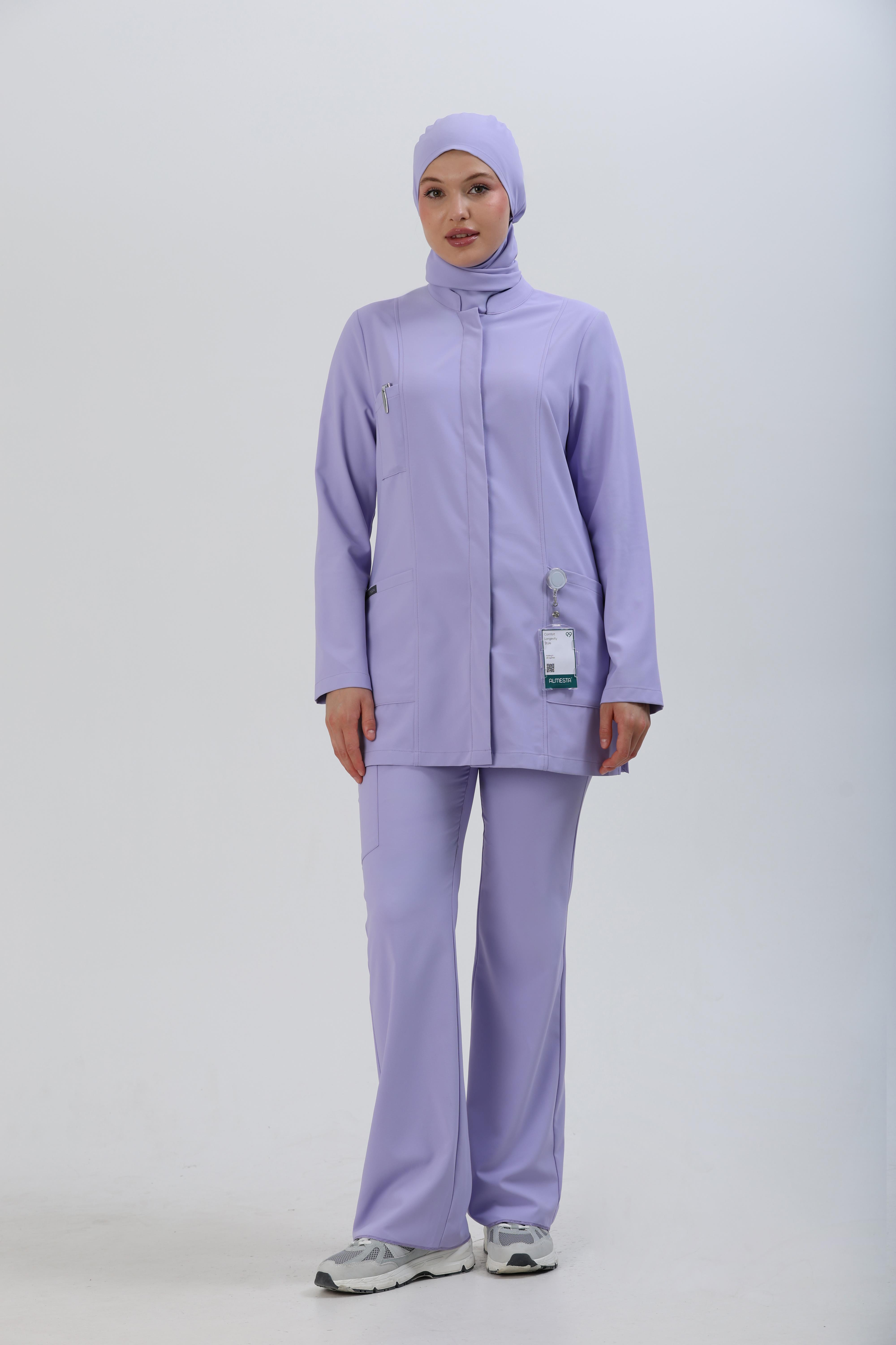 Premium ZAYAH Cerrahi Tesettür Üst - Lila